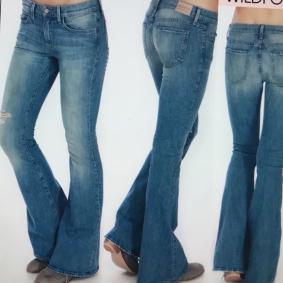 Wildfox Denim - Wildfox Joni Mid Rise Super Flare Denim Jeans